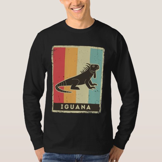 Iguana  Retro Poster Animal T-shirt (Voorkant)