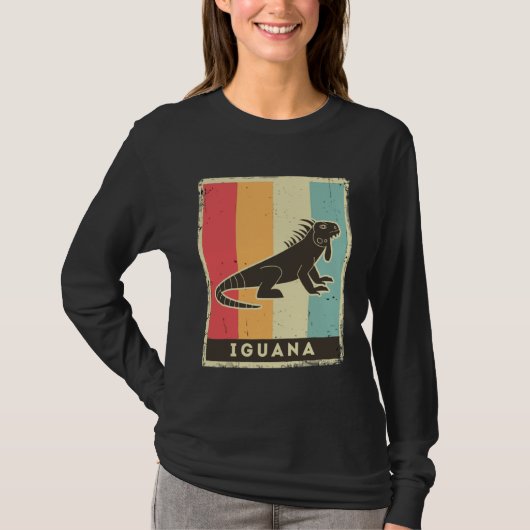 Iguana Retro Poster Animal T-shirt (Voorkant)