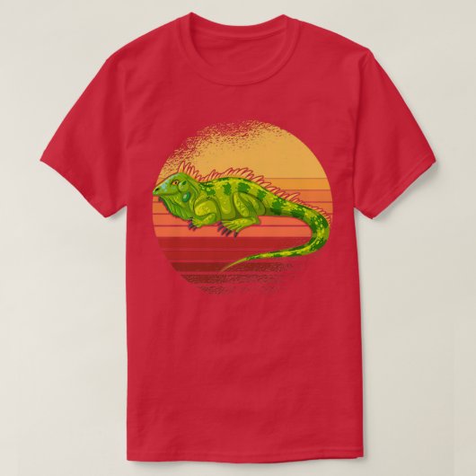 Iguana Retro Sunset Reptiles 2 T-shirt (Design voorkant)