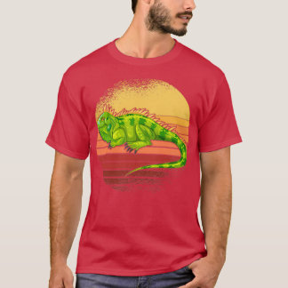 Iguana Retro Sunset Reptiles 2 T-shirt