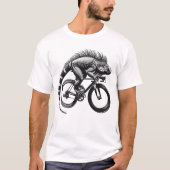 Iguana Riding Bike Biker Fietsliefhebber Fietsen T-shirt (Voorkant)