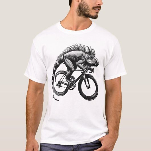 Iguana Riding Bike Biker Fietsliefhebber Fietsen T-shirt (Voorkant)