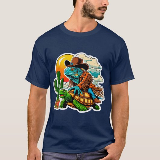 IGUANA RIDING WOESTIJNSCHILDPAD 3 T-SHIRT (Voorkant)