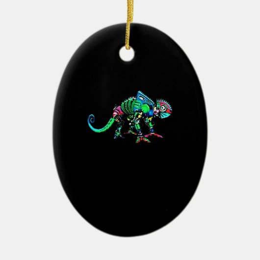 Iguana robot keramisch ornament (Voorkant)
