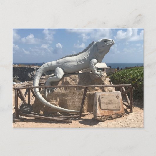 Iguana Sculpture Isla Mujeres, Mexico-Briefkaart Briefkaart (Voorkant)