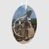 Iguana Sculpture Isla Mujeres, Mexico-Ornament Ornament (voorkant)