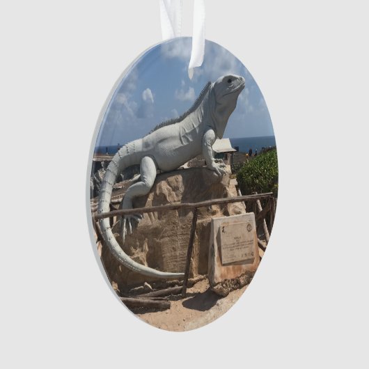 Iguana Sculpture Isla Mujeres, Mexico-Ornament Ornament (voorkant)
