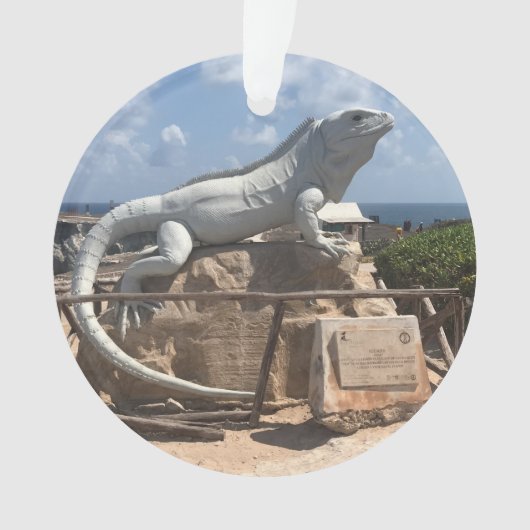 Iguana Sculpture Isla Mujeres, Mexico-Ornament Ornament (voorkant)