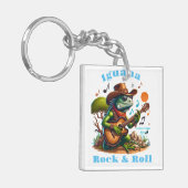 Iguana Serenading Swamp Dweller Rock & Roll Sleutelhanger (Voorkant Links)