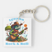 Iguana Serenading Swamp Dweller Rock & Roll Sleutelhanger (Achterkant)