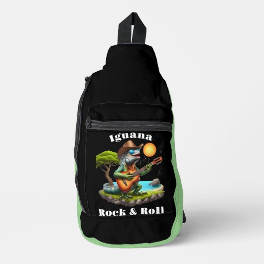 Iguana Serenading Swamp Dweller Rock Sling Bag (Voorkant)