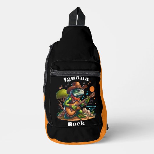 Iguana Serenading Swamp Dweller Rock Sling Bag (Voorkant)