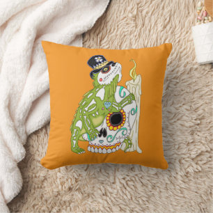 Iguana Sugar Skull Kussen