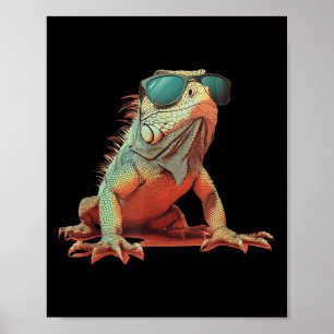 Iguana Sungles kostuum voor grappige reptielenlief Poster