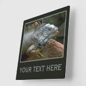 Iguana-uurklok Vierkante Klok (Hoek)