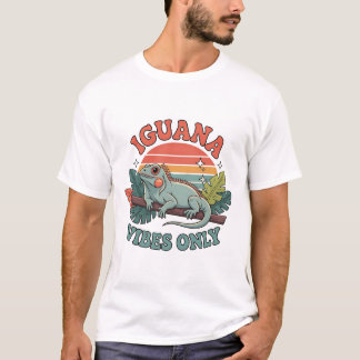 Iguana Vibes Only Cute Retro Iguana Reptile Lover  T-shirt