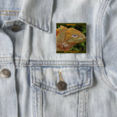 IGUANA WARRIOR Art Vierkante Button 5,1 Cm (In situ)