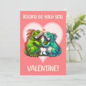 Iguana wees met jou Schattige Grappige Valentijn Feestdagenkaart (Staand voorkant)