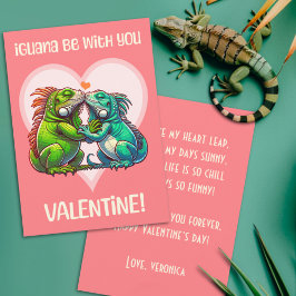 Iguana wees met jou Schattige Grappige Valentijn Feestdagenkaart