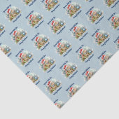 Iguana Wens je een vrolijk kerstlichtblauw Tissuepapier (Detail)