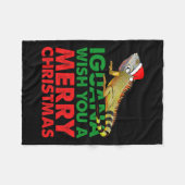 Iguana Wens je een vrolijke kerst Grappige Iguana Fleece Deken (Voorkant (Horizontaal))