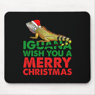 Iguana Wens je een vrolijke kerst Grappige Iguana Muismat