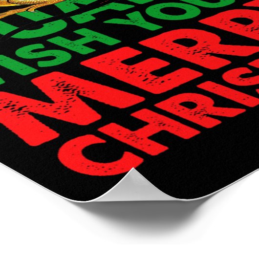 Iguana Wens je een vrolijke kerst Grappige Iguana Poster (Hoek)