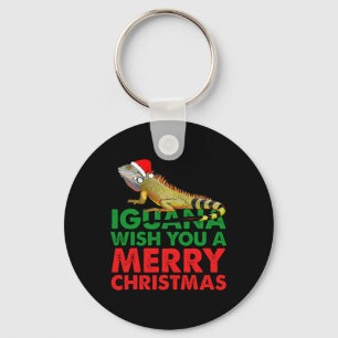 Iguana Wens je een vrolijke kerst Grappige Iguana Sleutelhanger