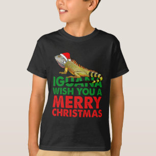 Iguana Wens je een vrolijke kerst Grappige Iguana T-shirt