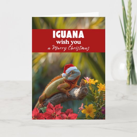 Iguana Wenst Je een Prettig Kerstfeest Kaart (Voorkant)
