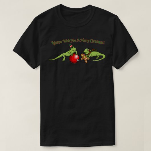 Iguana wenst u een prettig kerstfeest 2 t-shirt (Design voorkant)
