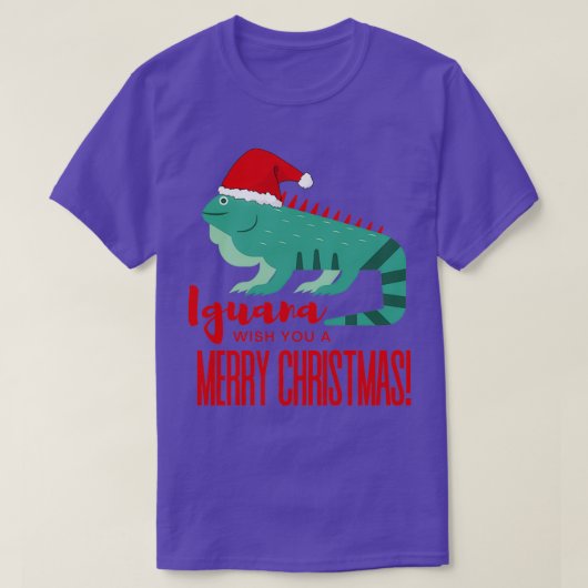 Iguana wenst u een prettig kerstfeest 3 t-shirt (Design voorkant)