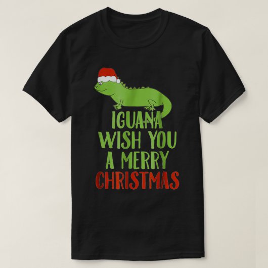 Iguana wenst u een prettig kerstkerstfeest. t-shirt (Design voorkant)