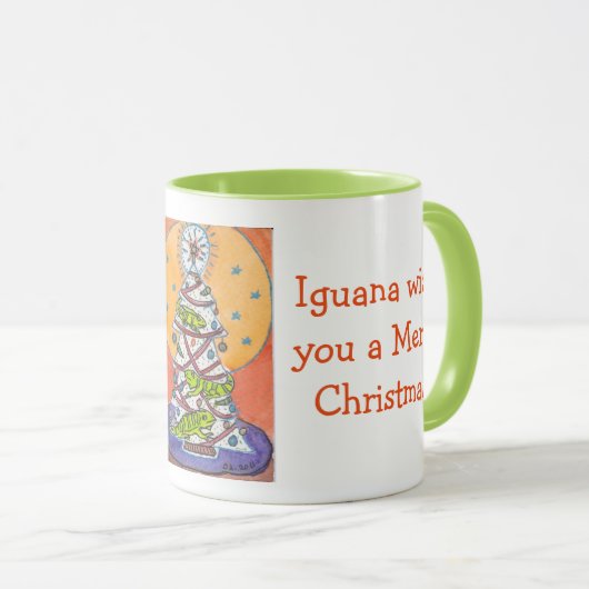 Iguana wenst u een prettige kerstMok Mok (Voorkant rechts)