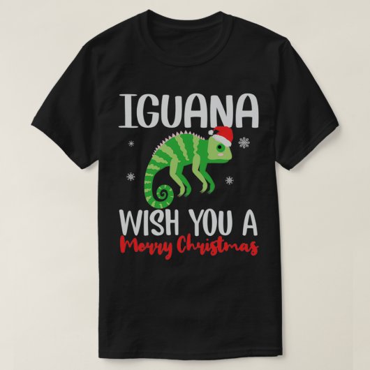 Iguana wenst u een prettige kersttefje t-shirt (Design voorkant)