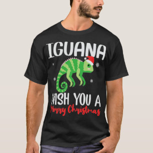 Iguana wenst u een prettige kersttefje t-shirt