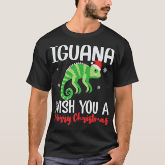 Iguana wenst u een prettige kersttefje t-shirt