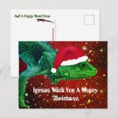 Iguana wil je een prettige kerst toewensen briefkaart (Voorkant / Achterkant)