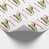Iguana wil je een prettige kerst toewensen cadeaupapier (Hoek)