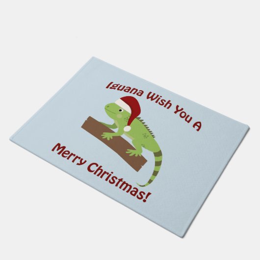 Iguana wil je een prettige kerst toewensen deurmat (Schuin)