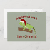 Iguana wil je een prettige kerst toewensen feestdagenkaart (Voorkant / Achterkant)