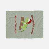 Iguana wil je een prettige kerst toewensen fleece deken (Voorkant (Horizontaal))