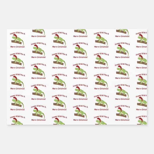 Iguana wil je een prettige kerst toewensen inpakpapier vel (Voorkant 3)