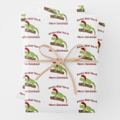 Iguana wil je een prettige kerst toewensen inpakpapier vel (In situ)