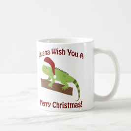 Iguana wil je een prettige kerst toewensen koffiemok