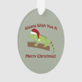 Iguana wil je een prettige kerst toewensen ornament (achterkant)