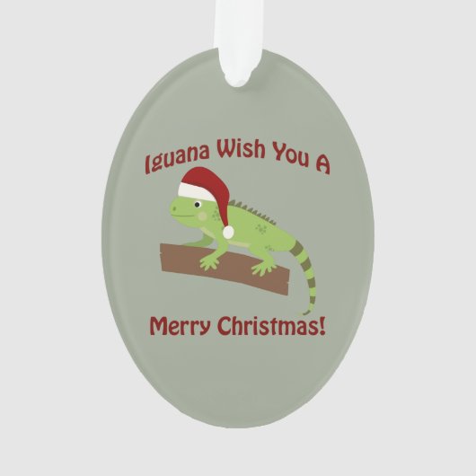Iguana wil je een prettige kerst toewensen ornament (achterkant)