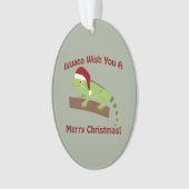Iguana wil je een prettige kerst toewensen ornament (voorkant)