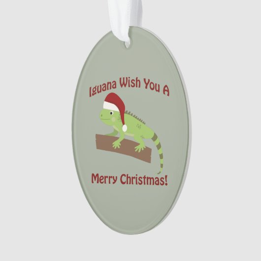Iguana wil je een prettige kerst toewensen ornament (voorkant)