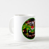 Iguana wil je een prettige kerstbeker geven koffiemok (Voorkant links)